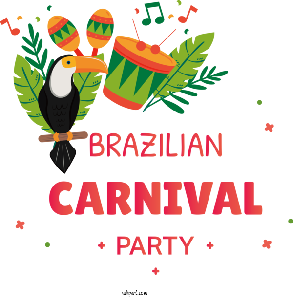 Free Holidays Birds Drawing Logo For Brazilian Carnival Clipart Transparent Background