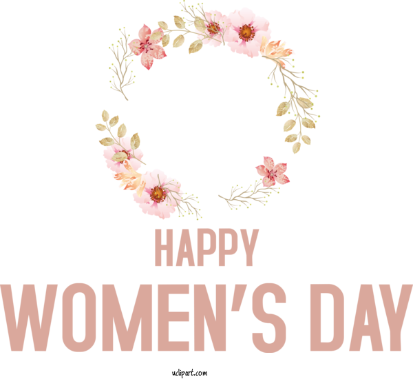 Free Holidays Floral Design Design Font For International Women's Day Clipart Transparent Background