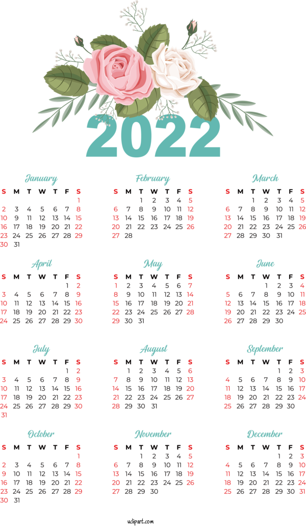 Free Life Calendar Month 2022 For Yearly Calendar Clipart Transparent Background