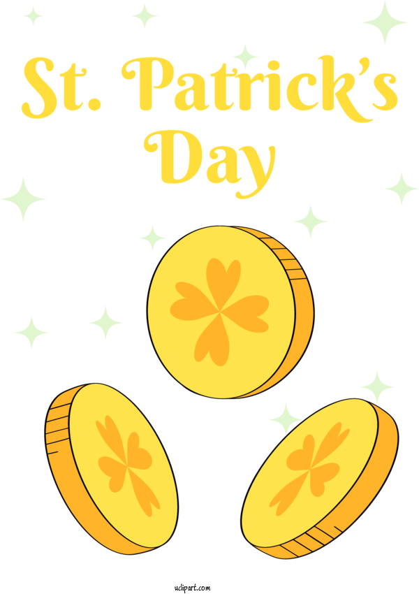 Free Holidays Flower Line Yellow For Saint Patricks Day Clipart Transparent Background
