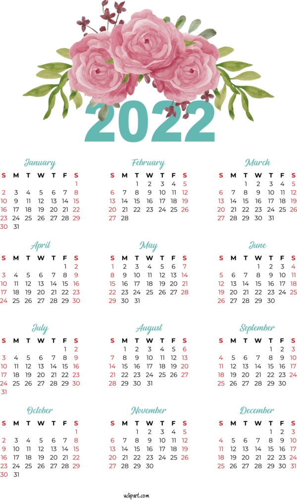 Free Life January Calendar! Calendar 2022 For Yearly Calendar Clipart Transparent Background