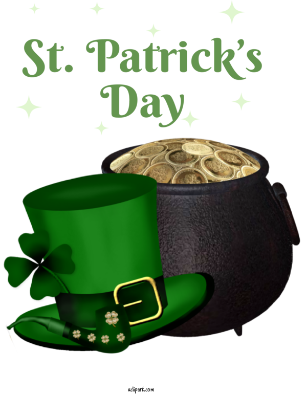 Free Holidays Four Leaf Clover St. Patrick's Day Design For Saint Patricks Day Clipart Transparent Background