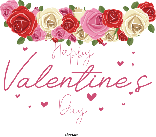 Free Holidays Flower Rose Shrub For Valentines Day Clipart Transparent Background