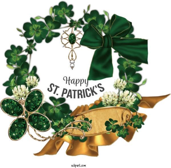 Free Holidays Four Leaf Clover Shamrock Clover For Saint Patricks Day Clipart Transparent Background