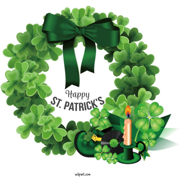 Free Holidays Wreath Garland St. Patrick's Day For Saint Patricks Day Clipart Transparent Background