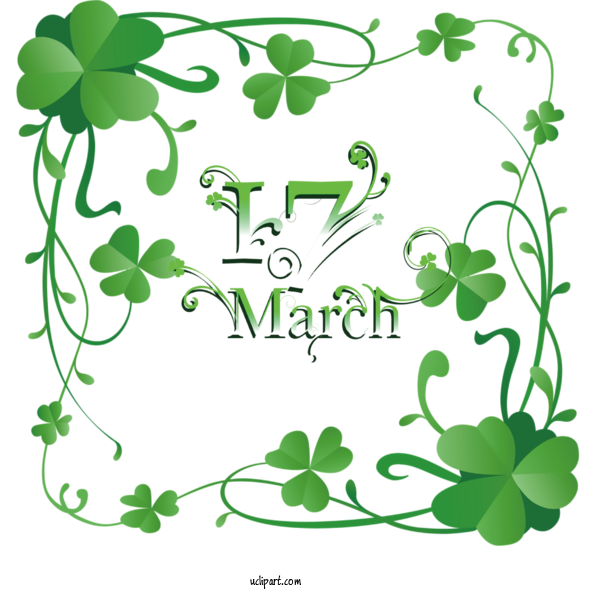 Free Holidays St. Patrick's Day Four Leaf Clover March 17 For Saint Patricks Day Clipart Transparent Background