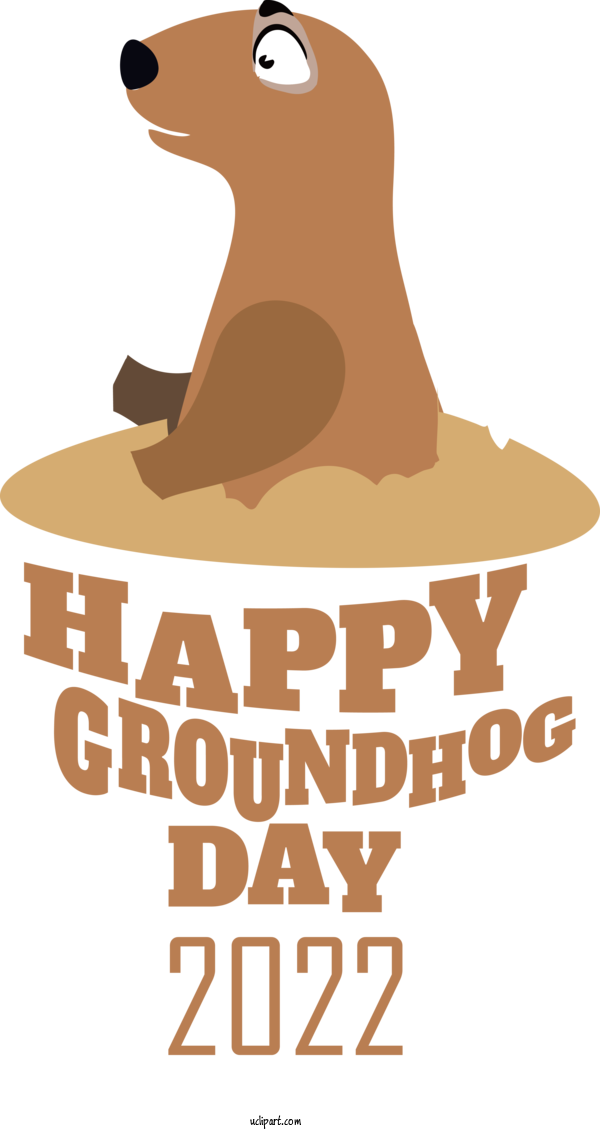 Free Holidays Dog Cartoon Logo For Groundhog Day Clipart Transparent Background