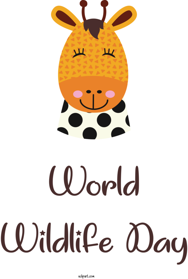Free Holidays Giraffids Design Cartoon For World Wildlife Day Clipart Transparent Background