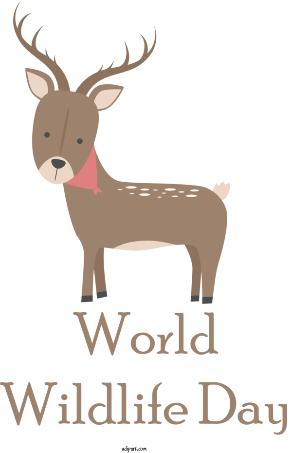 Free Holidays Reindeer Deer Elk For World Wildlife Day Clipart Transparent Background