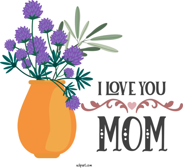 Free Holidays Flower Design Vase For Mothers Day Clipart Transparent Background