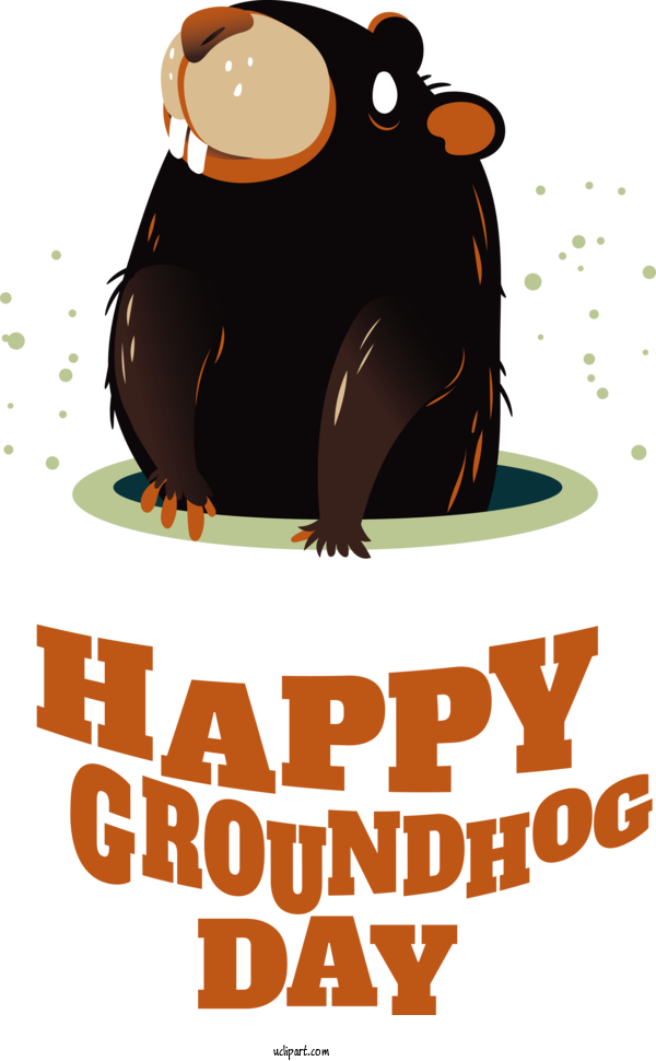 Free Holidays Logo Cartoon Design For Groundhog Day Clipart Transparent Background