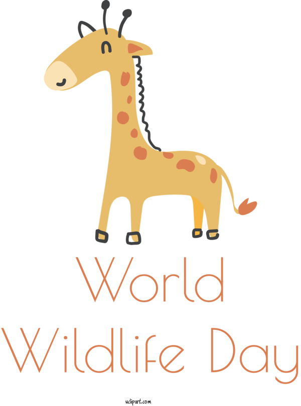 Free Holidays Giraffe Reindeer Line For World Wildlife Day Clipart Transparent Background