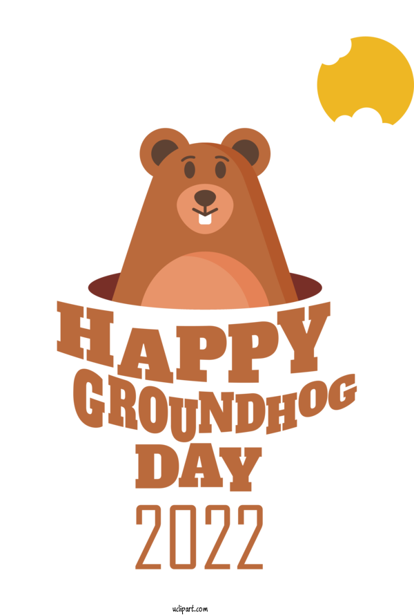 Free Holidays Bears Teddy Bear Cartoon For Groundhog Day Clipart Transparent Background