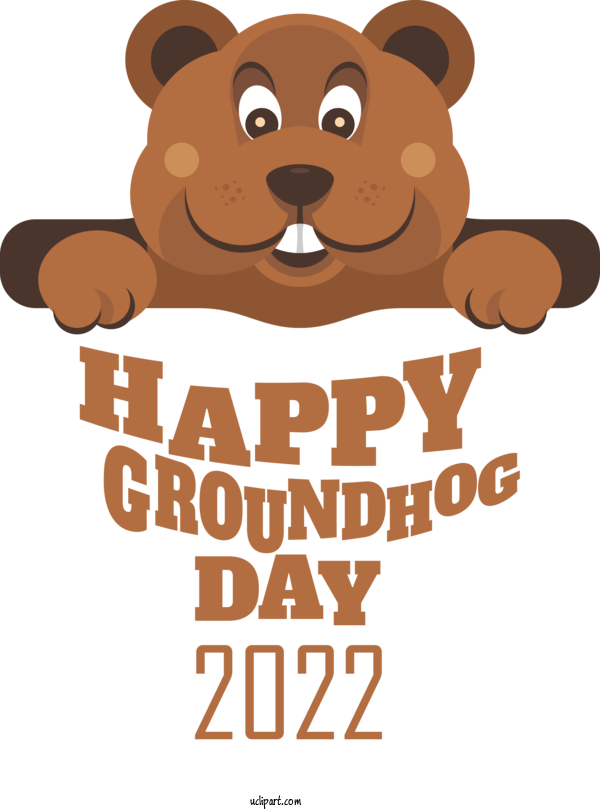 Free Holidays Bears Teddy Bear Cartoon For Groundhog Day Clipart Transparent Background