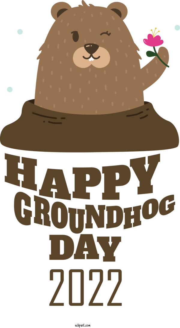 Free Holidays Bears Design Logo For Groundhog Day Clipart Transparent Background