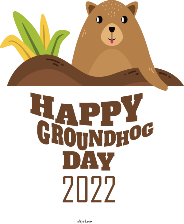 Free Holidays Rodents Logo Cartoon For Groundhog Day Clipart Transparent Background