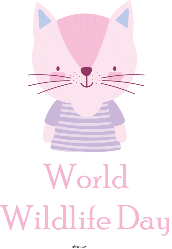 Free Holidays Cat Small Whiskers For World Wildlife Day Clipart Transparent Background