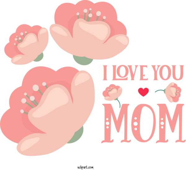 Free Holidays M 095 Flower Cartoon For Mothers Day Clipart Transparent Background