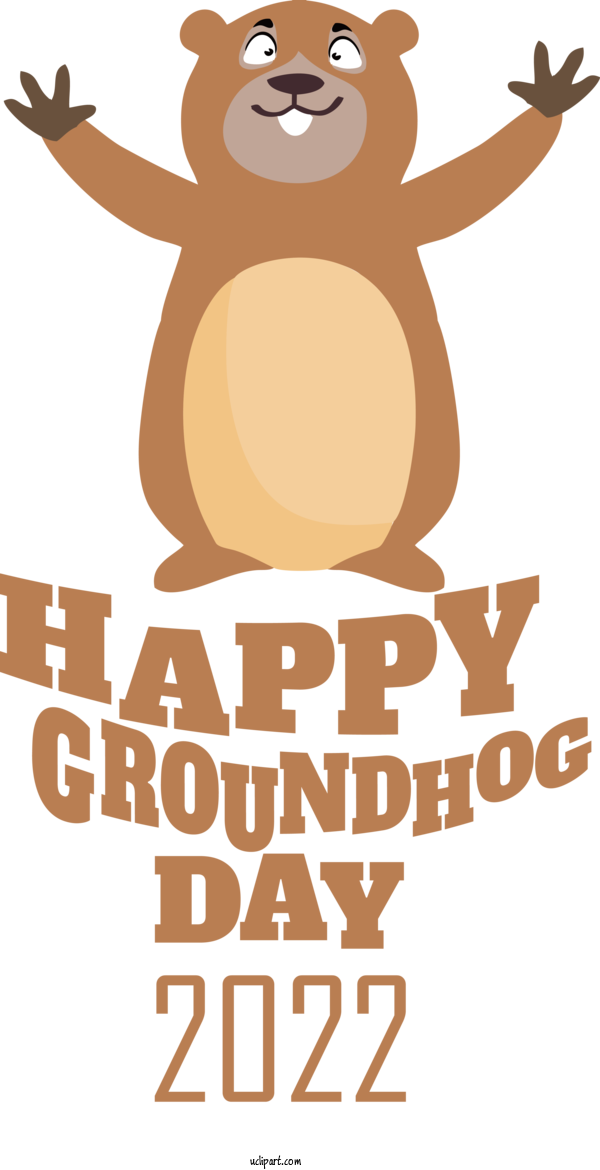 Free Holidays Human Bears Cartoon For Groundhog Day Clipart Transparent Background