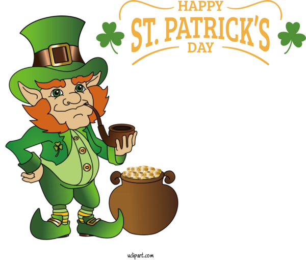 Free Holidays St. Patrick's Day Shamrock Leprechaun For Saint Patricks Day Clipart Transparent Background