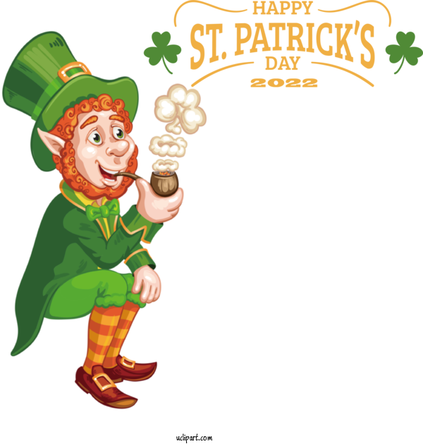 Free Holidays St. Patrick's Day Leprechaun Shamrock For Saint Patricks Day Clipart Transparent Background