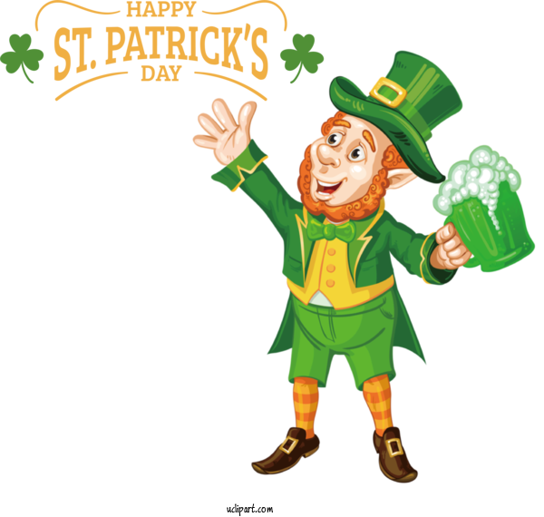 Free Holidays St. Patrick's Day Shamrock March 17 For Saint Patricks Day Clipart Transparent Background
