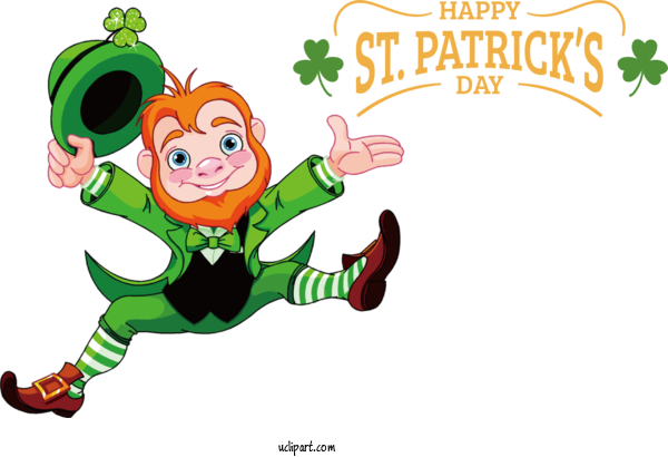 Free Holidays St. Patrick's Day Leprechaun Royalty Free For Saint Patricks Day Clipart Transparent Background