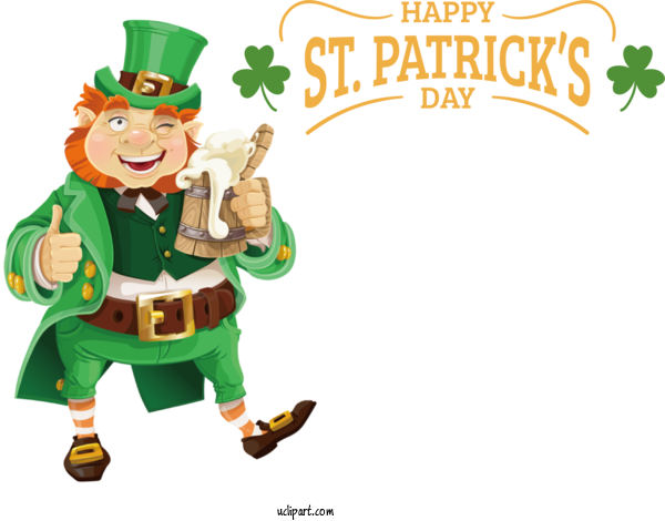 Free Holidays Leprechaun St. Patrick's Day Royalty Free For Saint Patricks Day Clipart Transparent Background