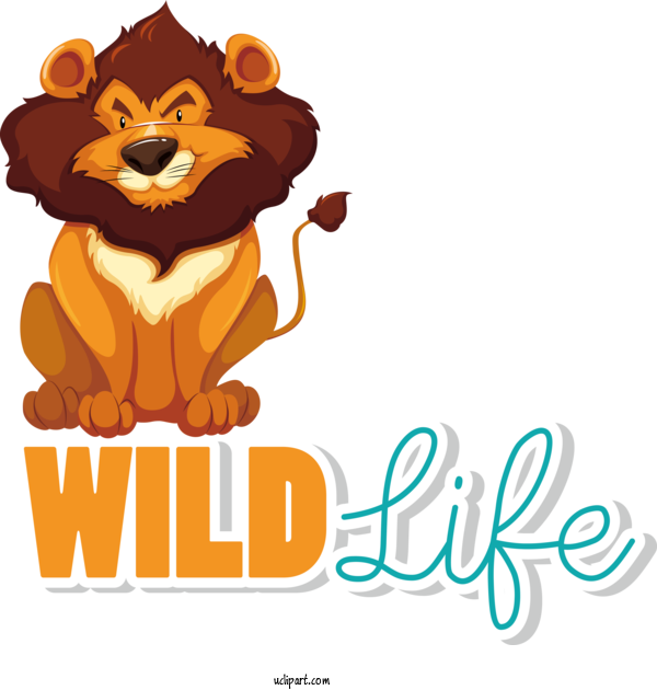 Free Holidays Lion Cartoon Logo For World Wildlife Day Clipart Transparent Background