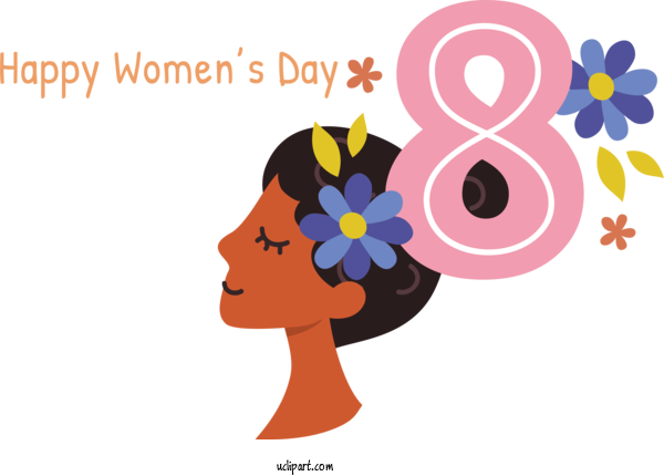 Free Holidays Flower Cartoon Design For International Women's Day Clipart Transparent Background