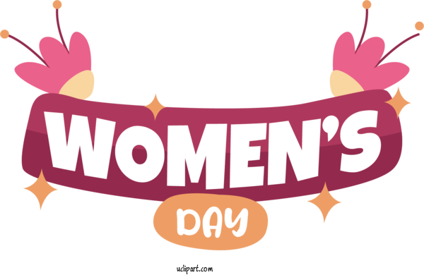 Free Holidays Logo Cartoon Design For International Women's Day Clipart Transparent Background