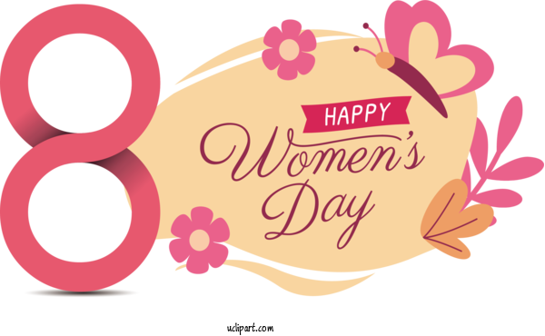 Free Holidays Flower Logo Drawing For International Women's Day Clipart Transparent Background