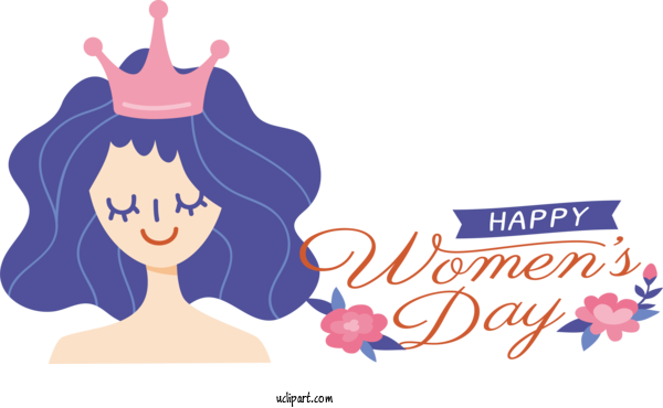 Free Holidays Cartoon Drawing International Women's Day For International Women's Day Clipart Transparent Background