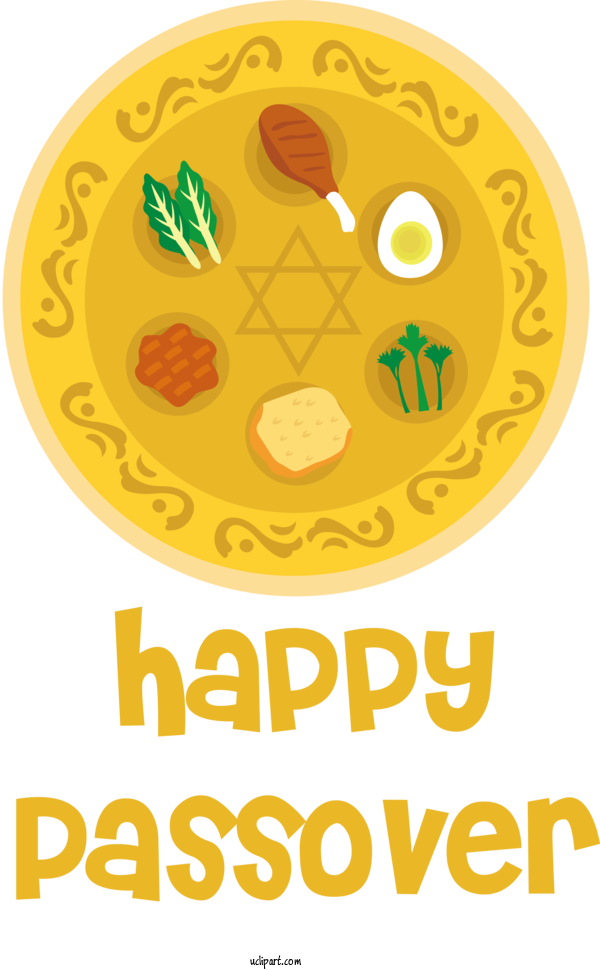 Free Holidays Text Yellow Fruit For Passover Clipart Transparent Background