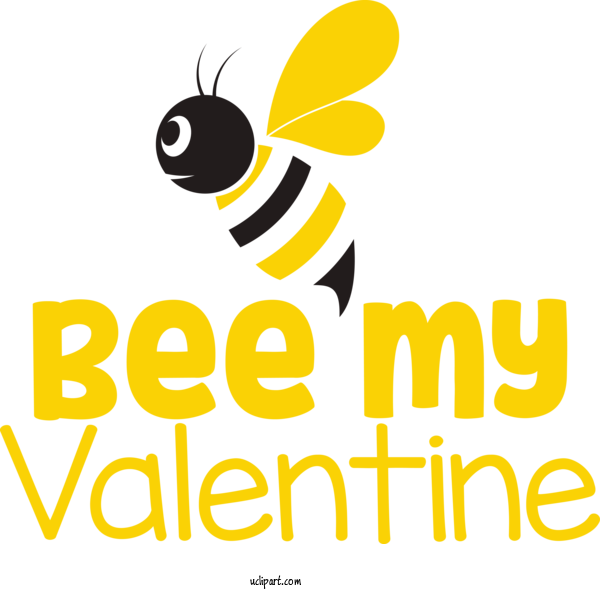 Free Holidays Honey Bee Insects Logo For Valentines Day Clipart Transparent Background