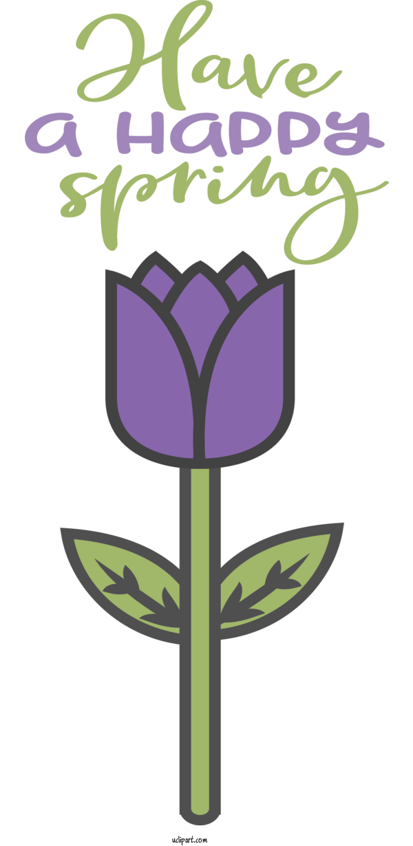 Free Nature Flower Plant Stem Cartoon For Spring Clipart Transparent Background