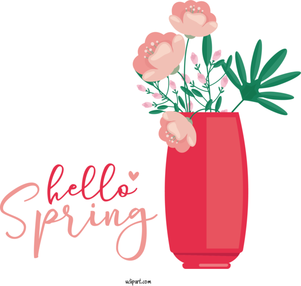 Free Nature Flower Floral Design Vase For Spring Clipart Transparent Background