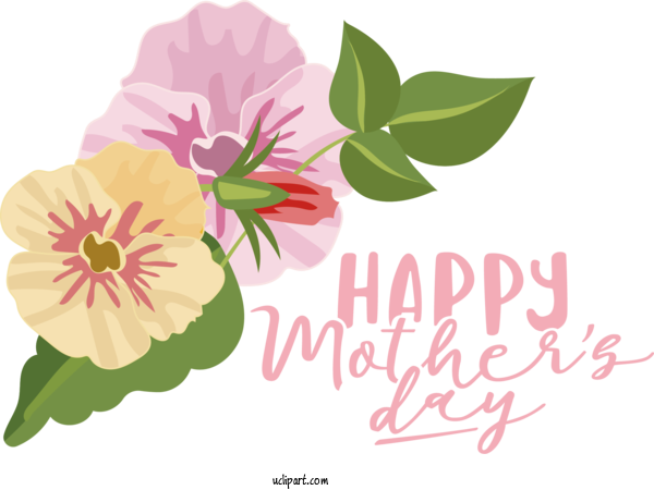 Free Holidays Plant Stem Flower Design For Mothers Day Clipart Transparent Background