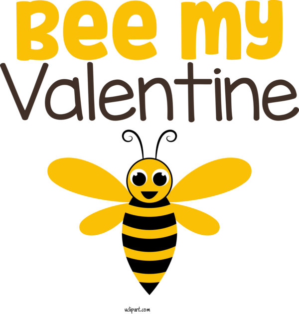 Free Holidays Honey Bee Insects Pollinator For Valentines Day Clipart Transparent Background