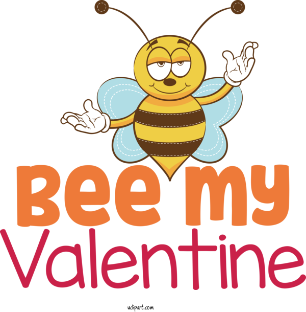 Free Holidays Honey Bee  Insects For Valentines Day Clipart Transparent Background