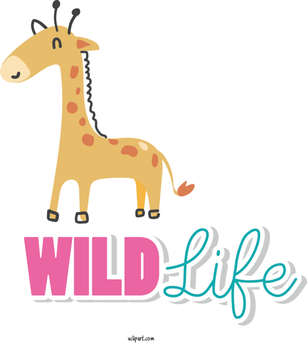 Free Holidays Giraffe Deer Cartoon For World Wildlife Day Clipart Transparent Background