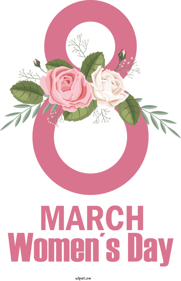 Free Holidays Floral Design Design Flower For International Women's Day Clipart Transparent Background