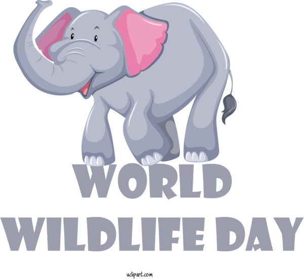 Free Holidays African Elephants Indian Elephant Elephant For World Wildlife Day Clipart Transparent Background