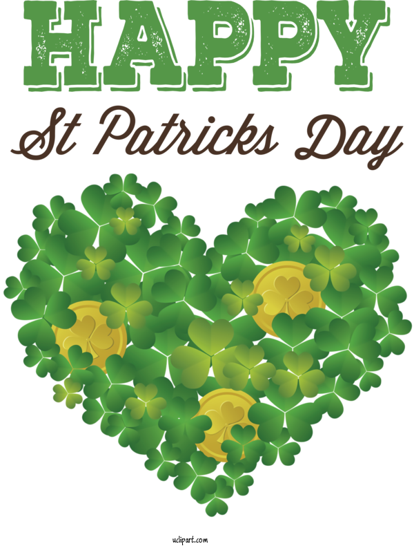 Free Holidays St. Patrick's Day Shamrock Four Leaf Clover For Saint Patricks Day Clipart Transparent Background