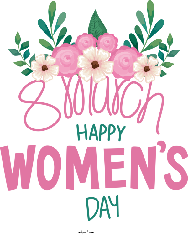 Free Holidays Drawing Calligraphy Design For International Women's Day Clipart Transparent Background