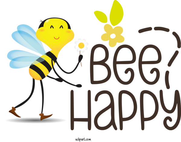 Free Moods Bees Western Honey Bee Insects For Happy Clipart Transparent Background