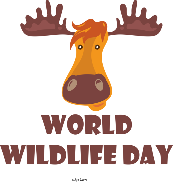 Free Holidays Reindeer Logo Cartoon For World Wildlife Day Clipart Transparent Background