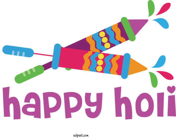 Free Holidays Drawing Design For Holi Clipart Transparent Background