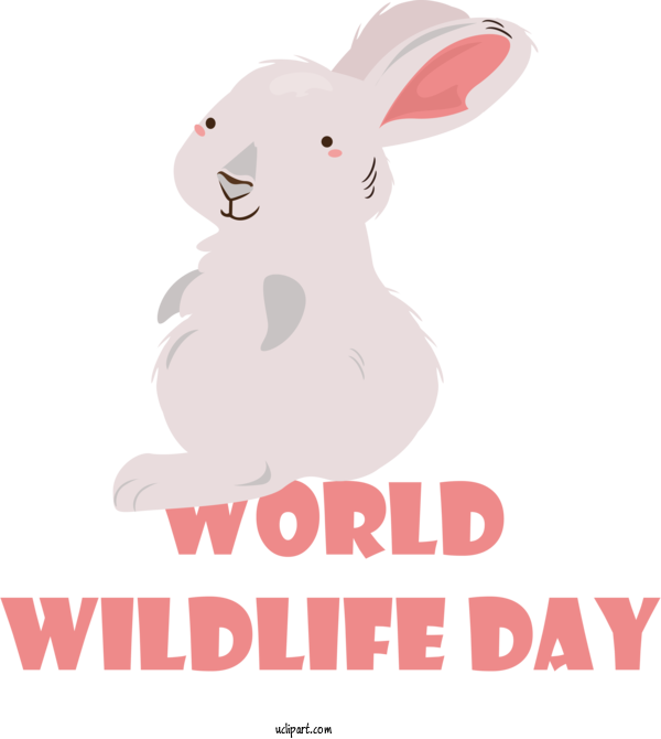 Free Holidays Hares Easter Bunny Cartoon For World Wildlife Day Clipart Transparent Background
