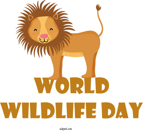 Free Holidays Lion Cat For World Wildlife Day Clipart Transparent Background